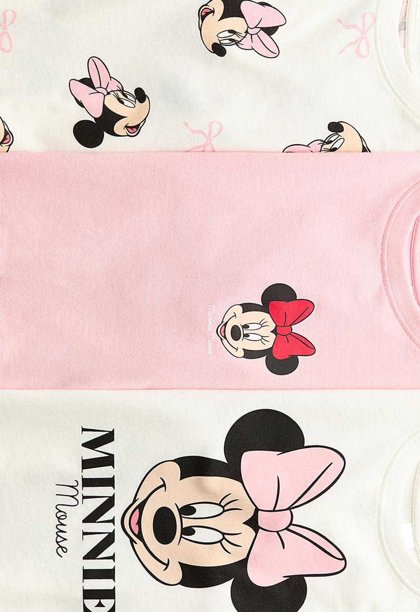 H&M - 3-Pack printed jersey tops - white/minnie mouse