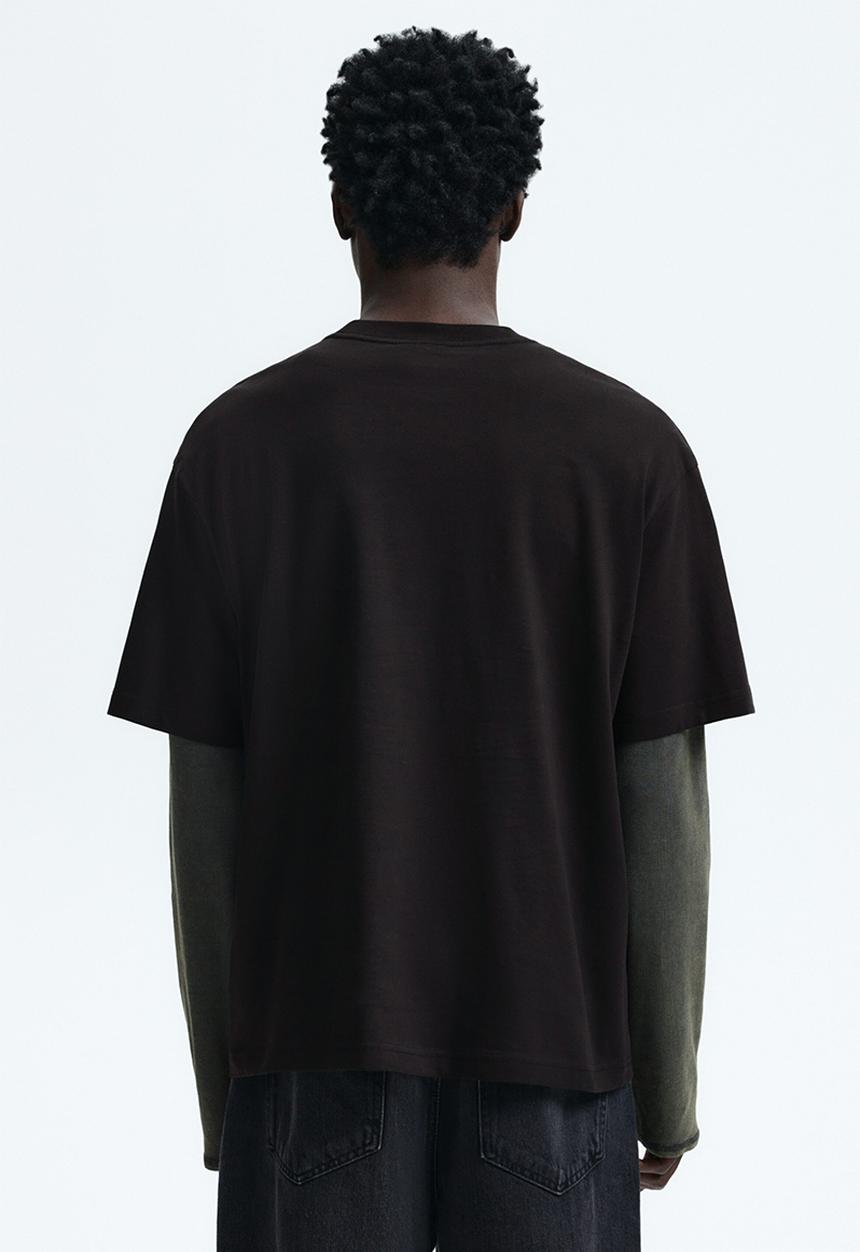 H&M - Loose fit printed t-shirt - brown/street hoops