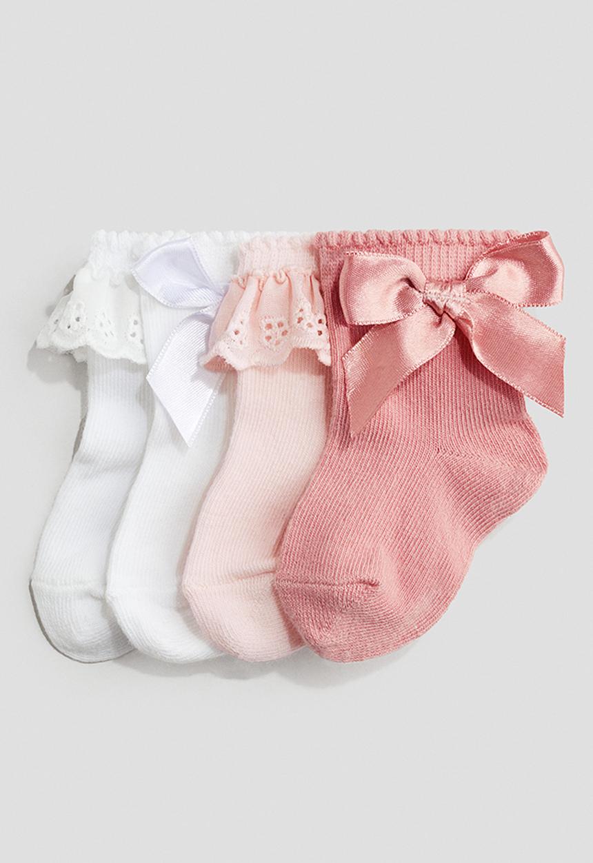 H&M - 4-Pack socks - light pink/white