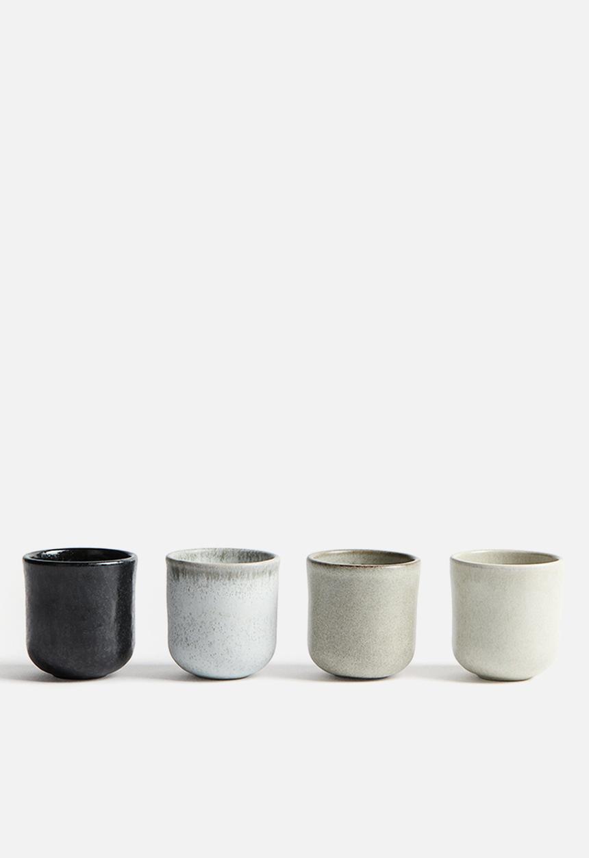 H&M - 4-pack espresso cups - light grey/beige