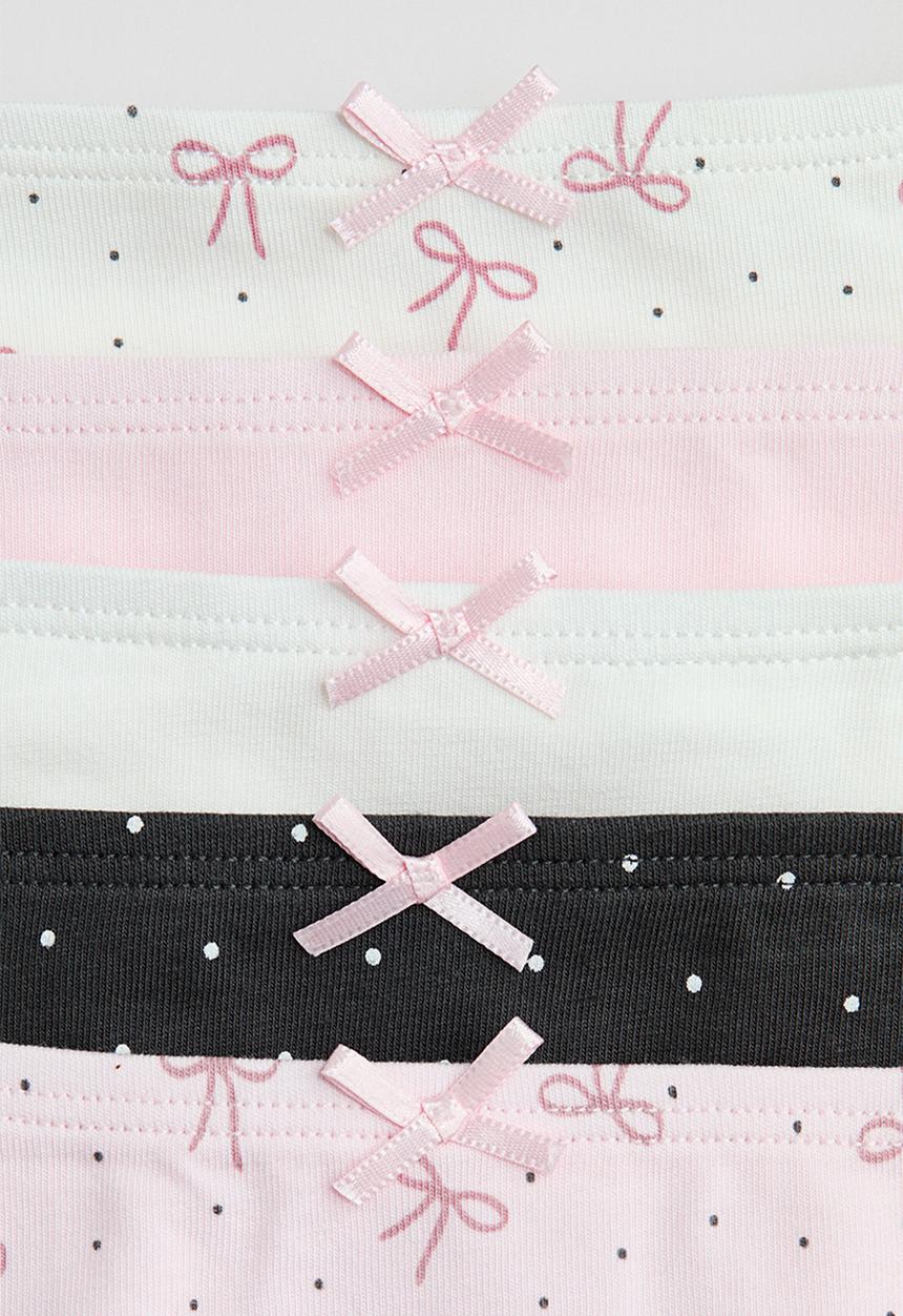 H&M - 5-Pack cotton briefs - light pink/bows