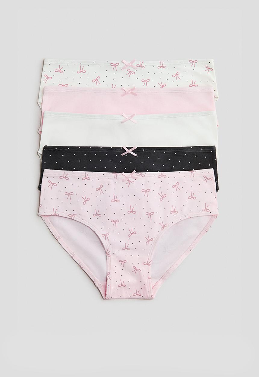 H&M - 5-Pack cotton briefs - light pink/bows