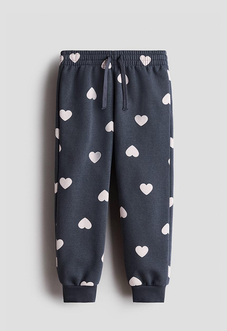 H&M - Brushed-inside joggers - dark grey/hearts