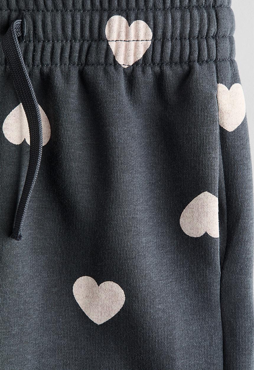 H&M - Brushed-inside joggers - dark grey/hearts
