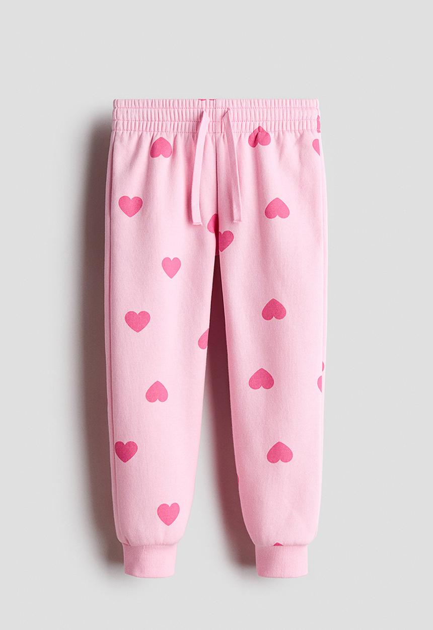 H&M - Brushed-inside joggers - pink/hearts