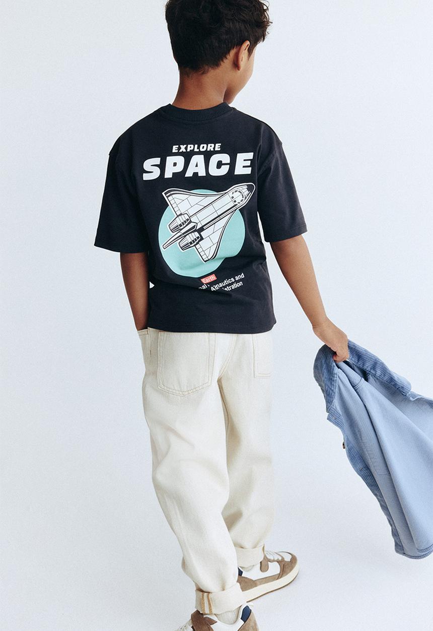 H&M - Printed T-shirt - black/nasa