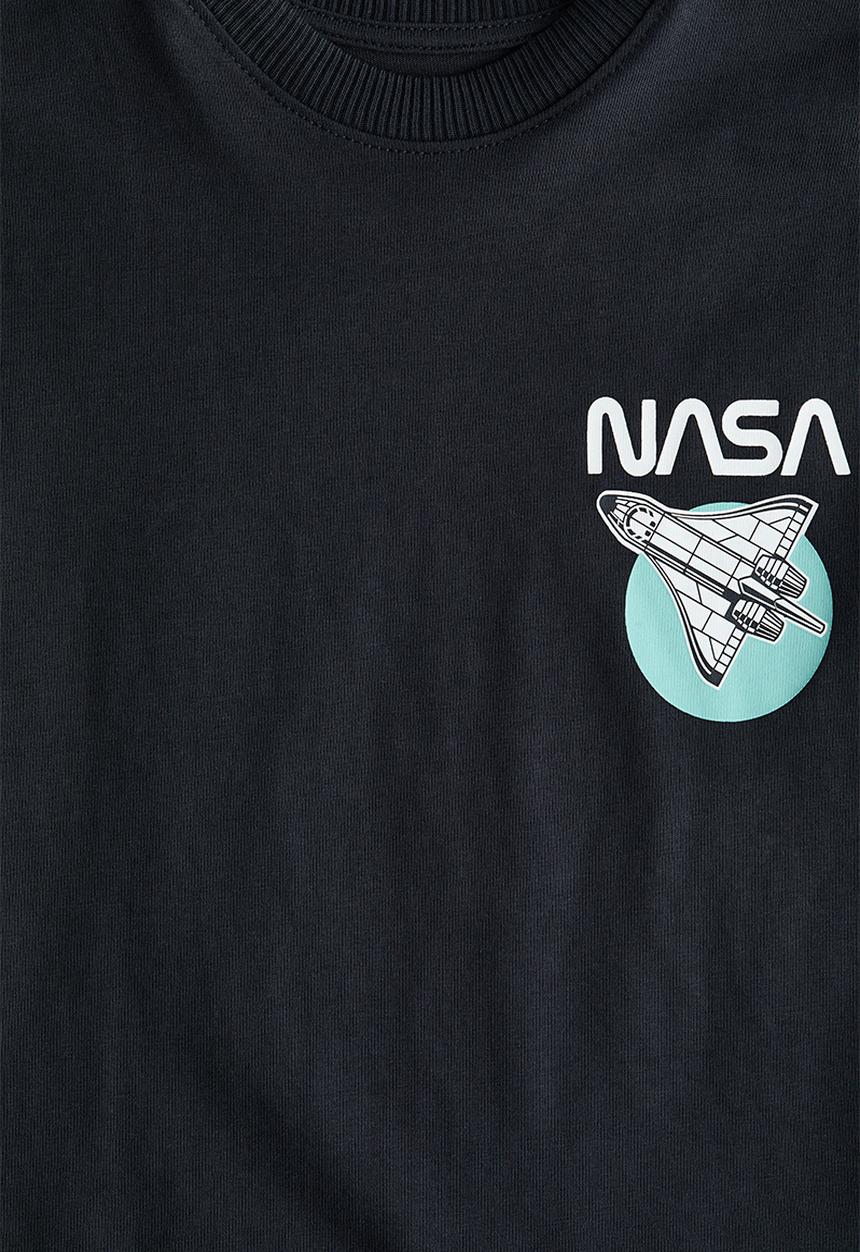 H&M - Printed T-shirt - black/nasa