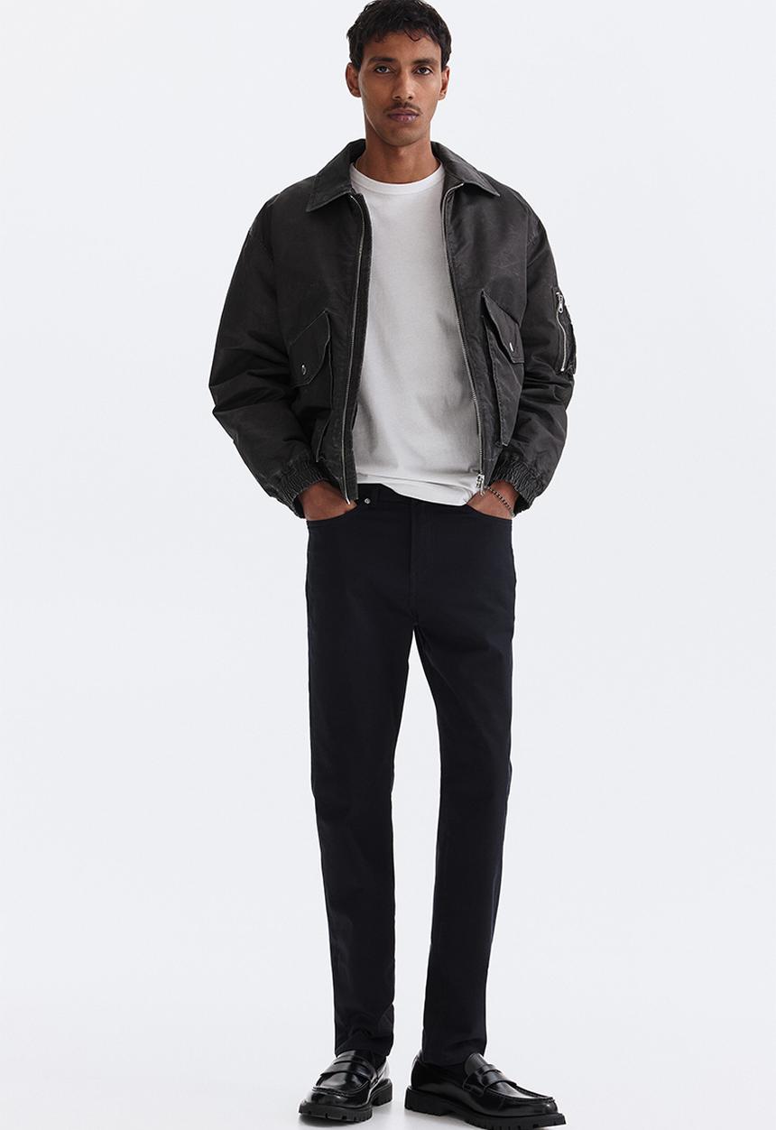 H&M - Slim fit 5-pocket trousers - navy blue