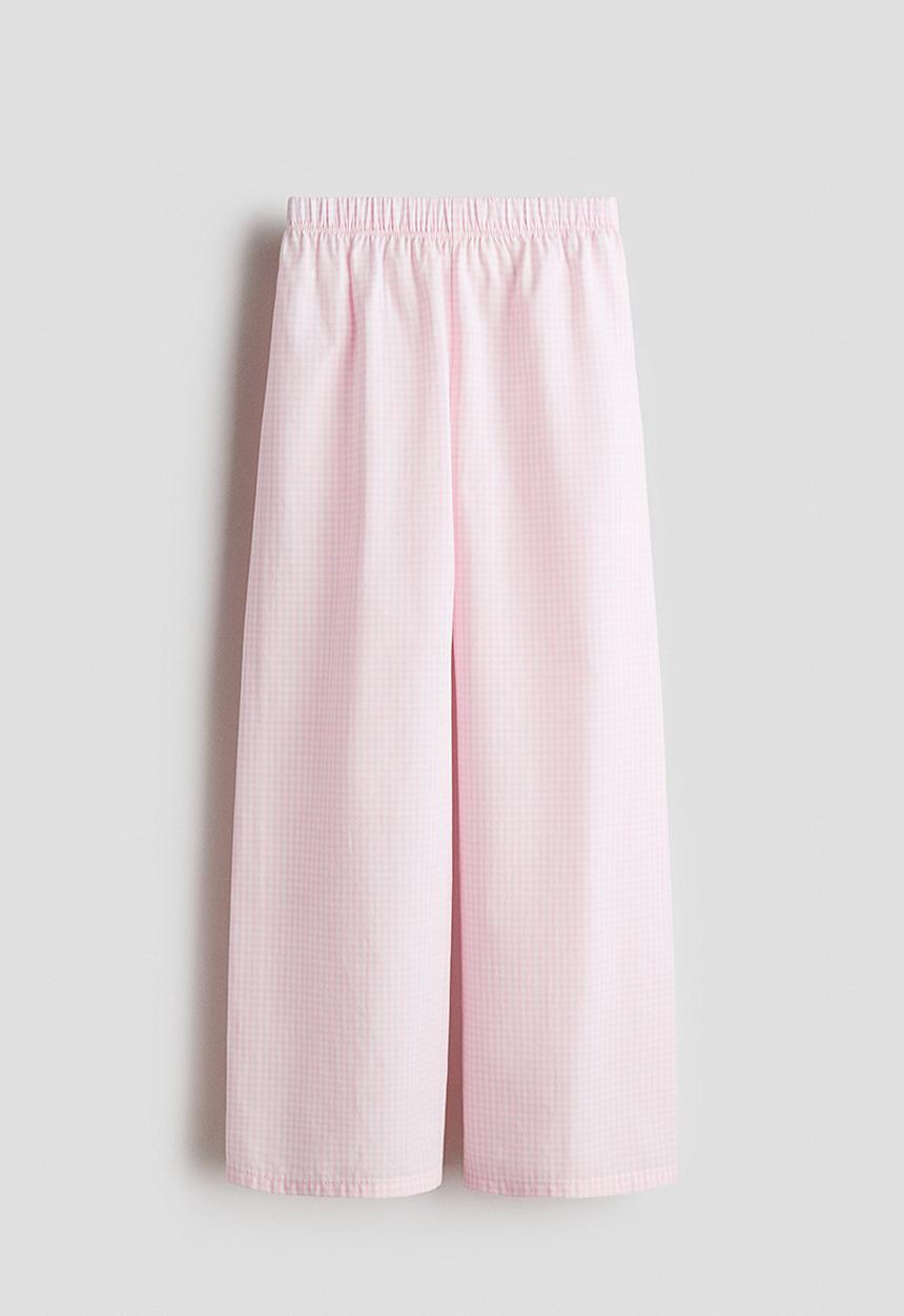 H&M - Cotton pyjama bottoms - light pink/gingham check