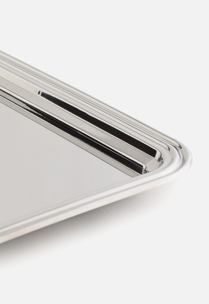 H&M - Rectangular stainless steel tray - silver-coloured