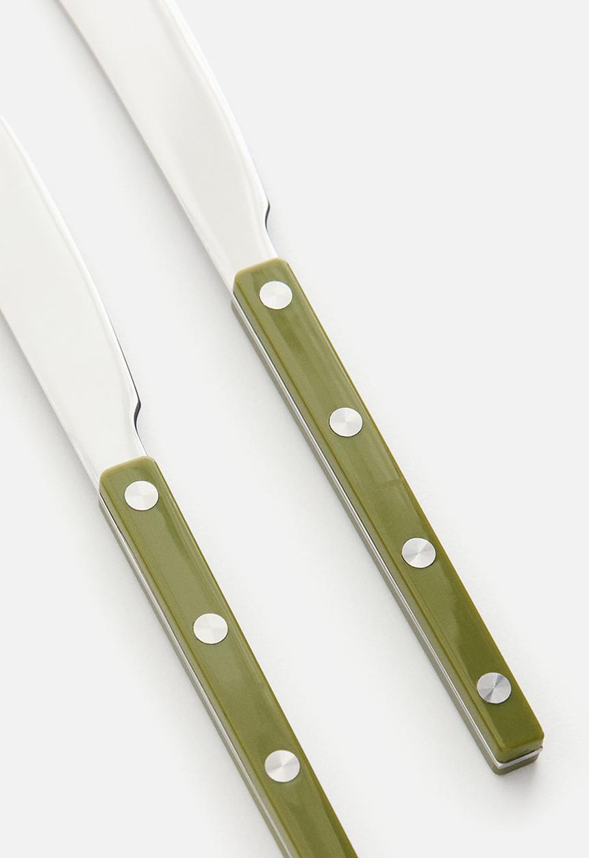 H&M - 2-pack stainless steel butter knives - green