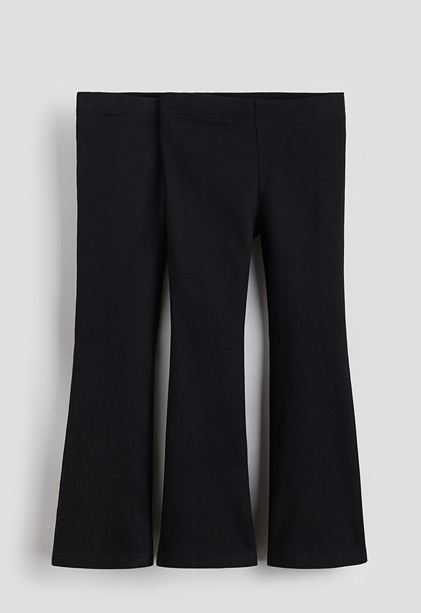 H&M - 2-pack flared jersey leggings - black