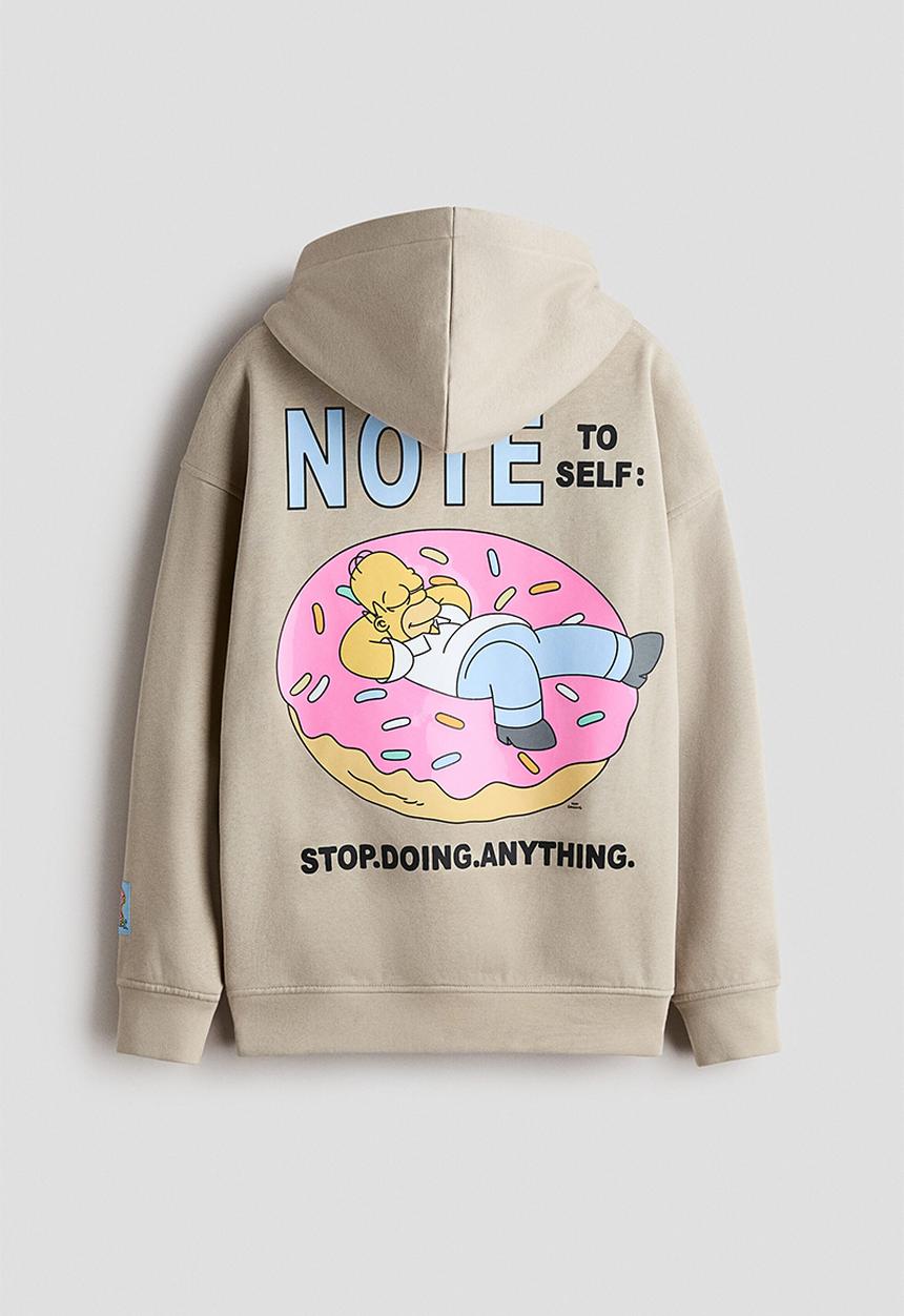 H&M - Printed hoodie - beige/the simpsons