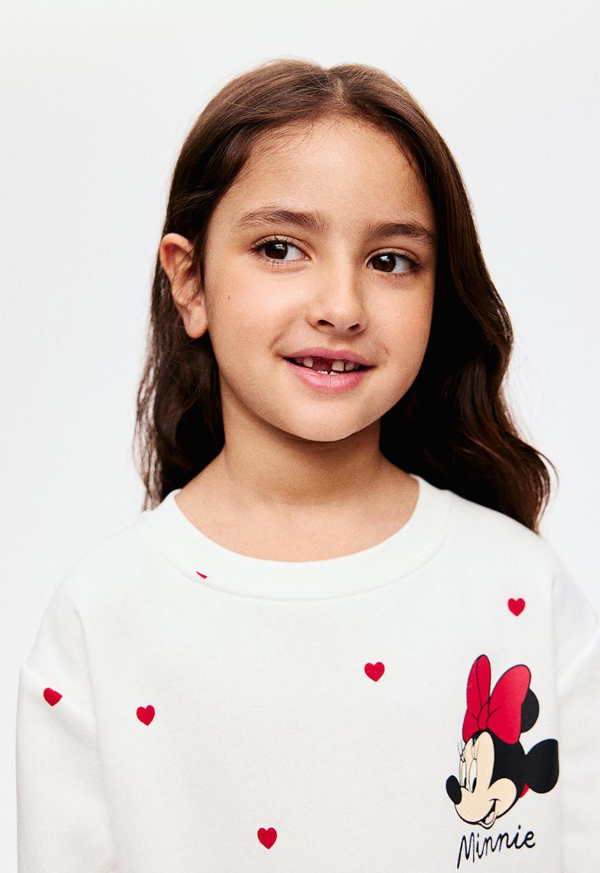 H&M - Printed tulle-skirt sweatshirt dress - light pink/minnie mouse