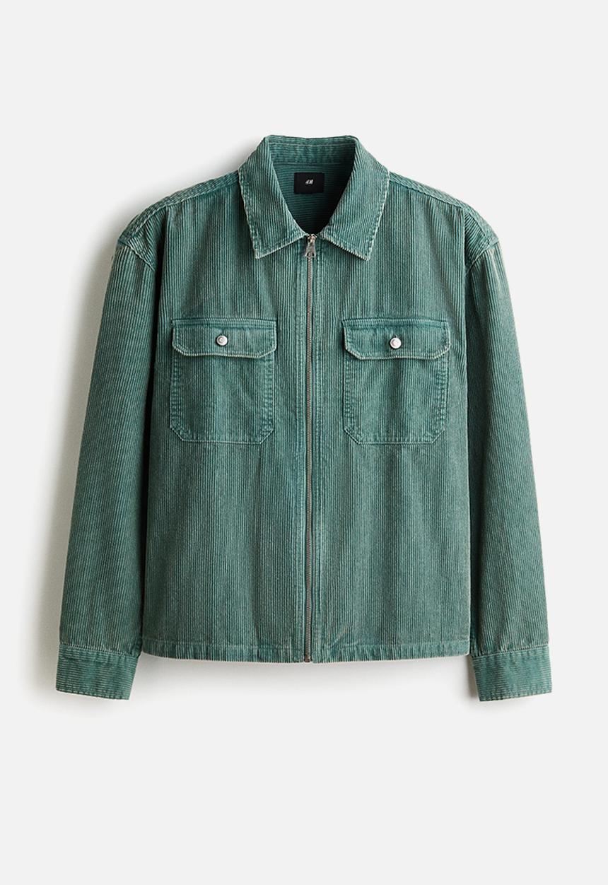 H&M - Corduroy overshirt - dusty green