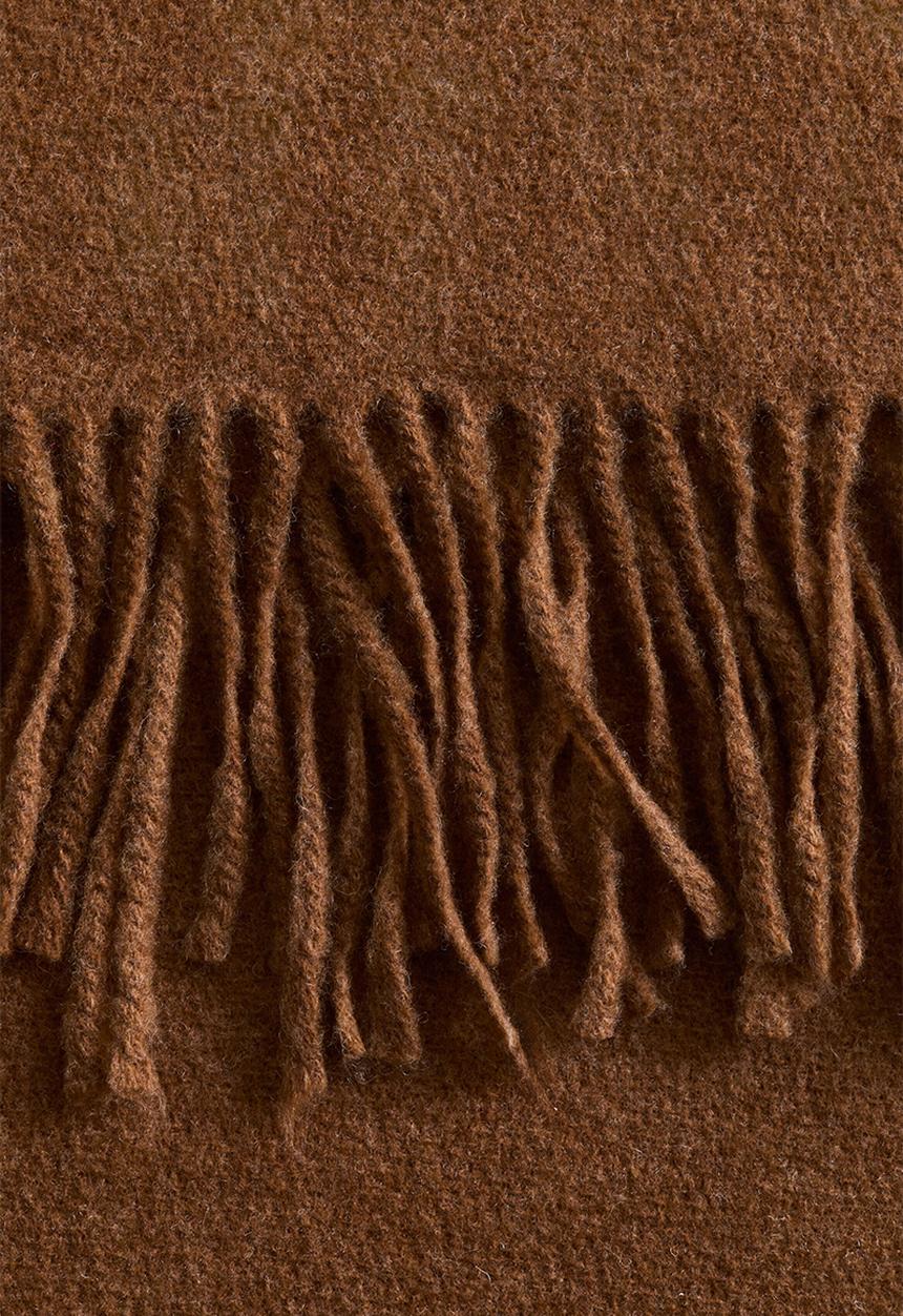 H&M - Fringed wool-blend blanket - brown