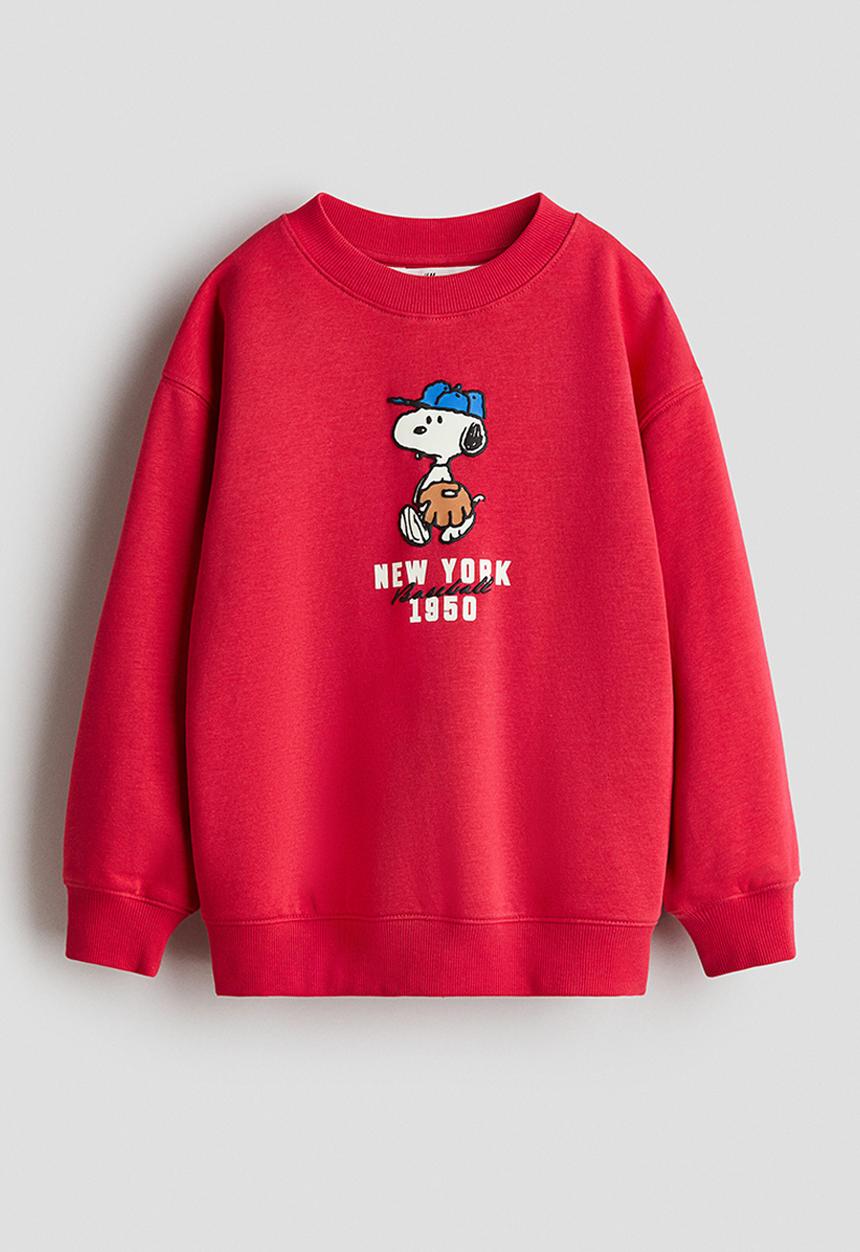 H&M - Printed sweatshirt - red/snoopy
