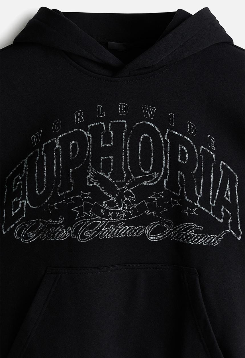 H&M - Loose fit hoodie - black/euphoria