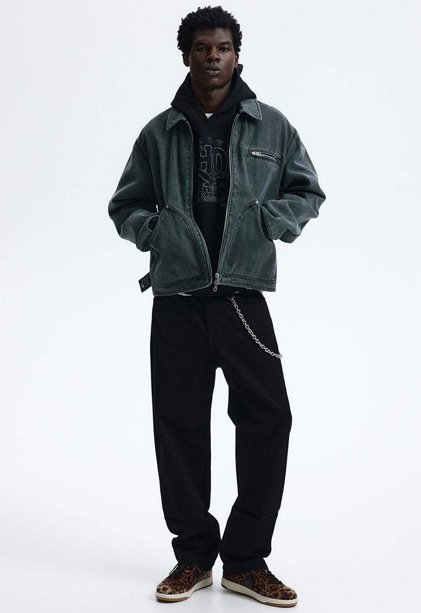 H&M - Loose fit hoodie - black/euphoria