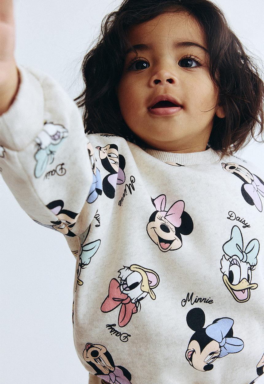 H&M - 2-piece printed sweatshirt set - light beige/minnie mouse