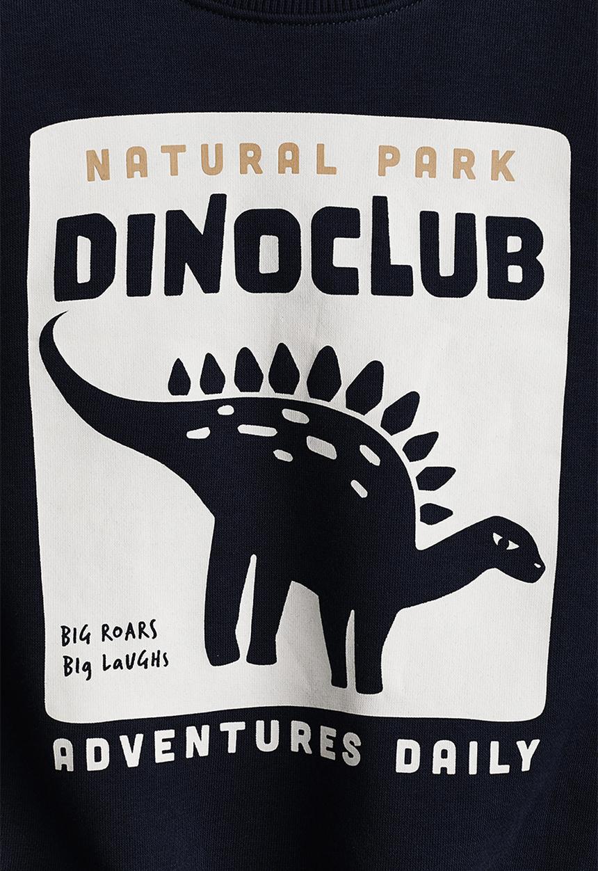 H&M - Printed sweatshirt - navy blue/dinosaur
