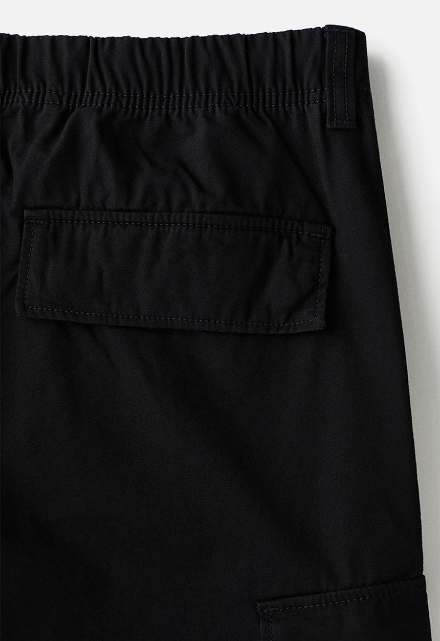 H&M - Relaxed fit cotton cargo trousers - black