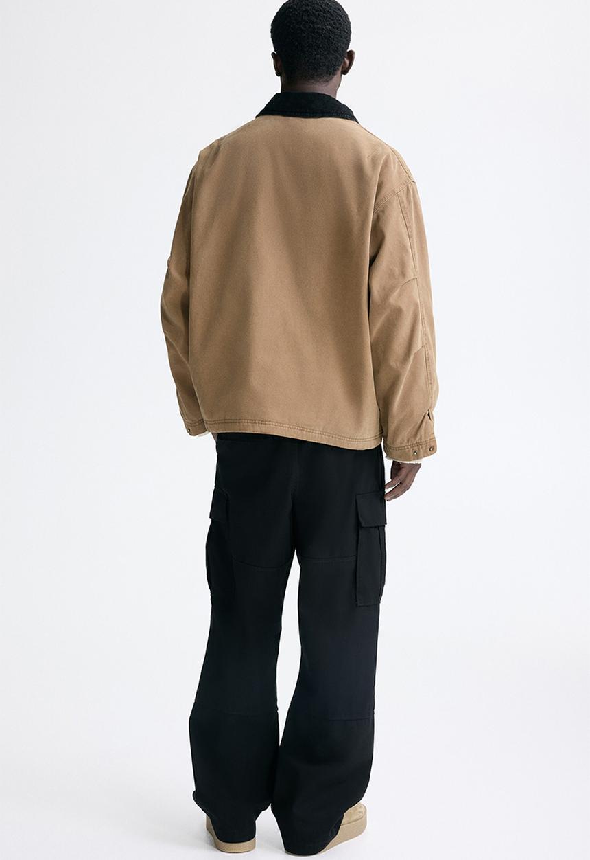 H&M - Relaxed fit cotton cargo trousers - black