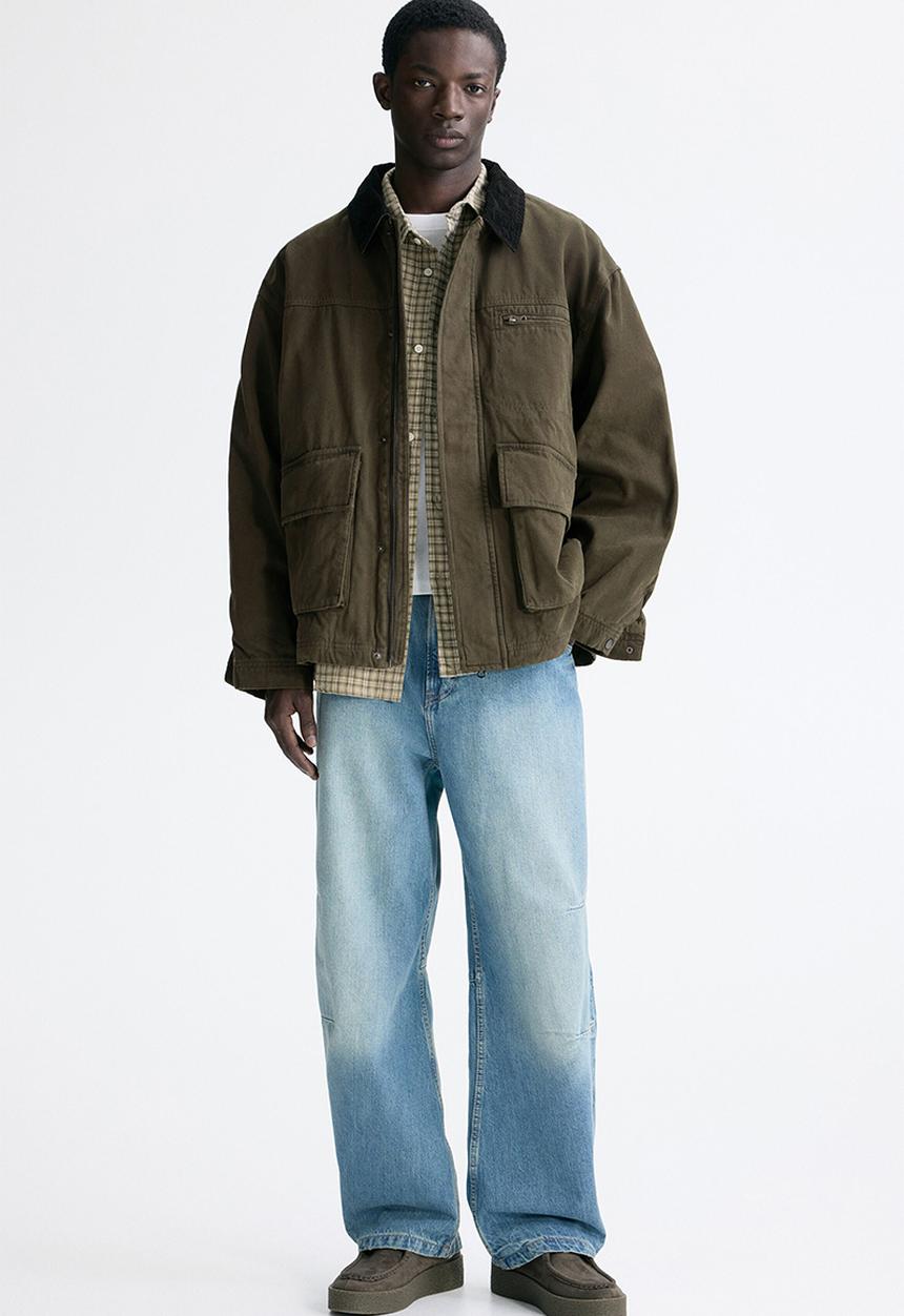 H&M - Workwear jacket - dark khaki green