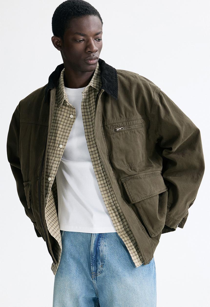 H&M - Workwear jacket - dark khaki green