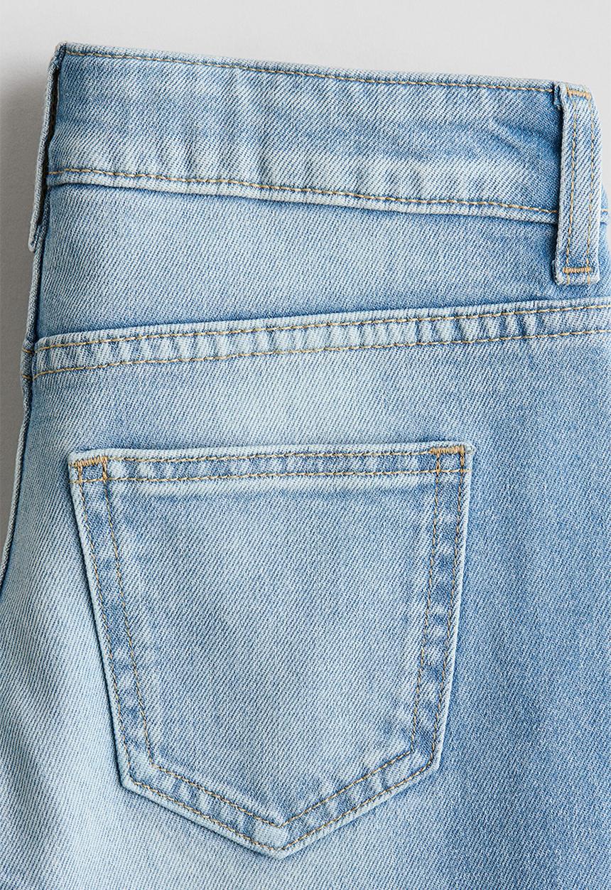 H&M - Studded wide leg low jeans - light denim blue/studs