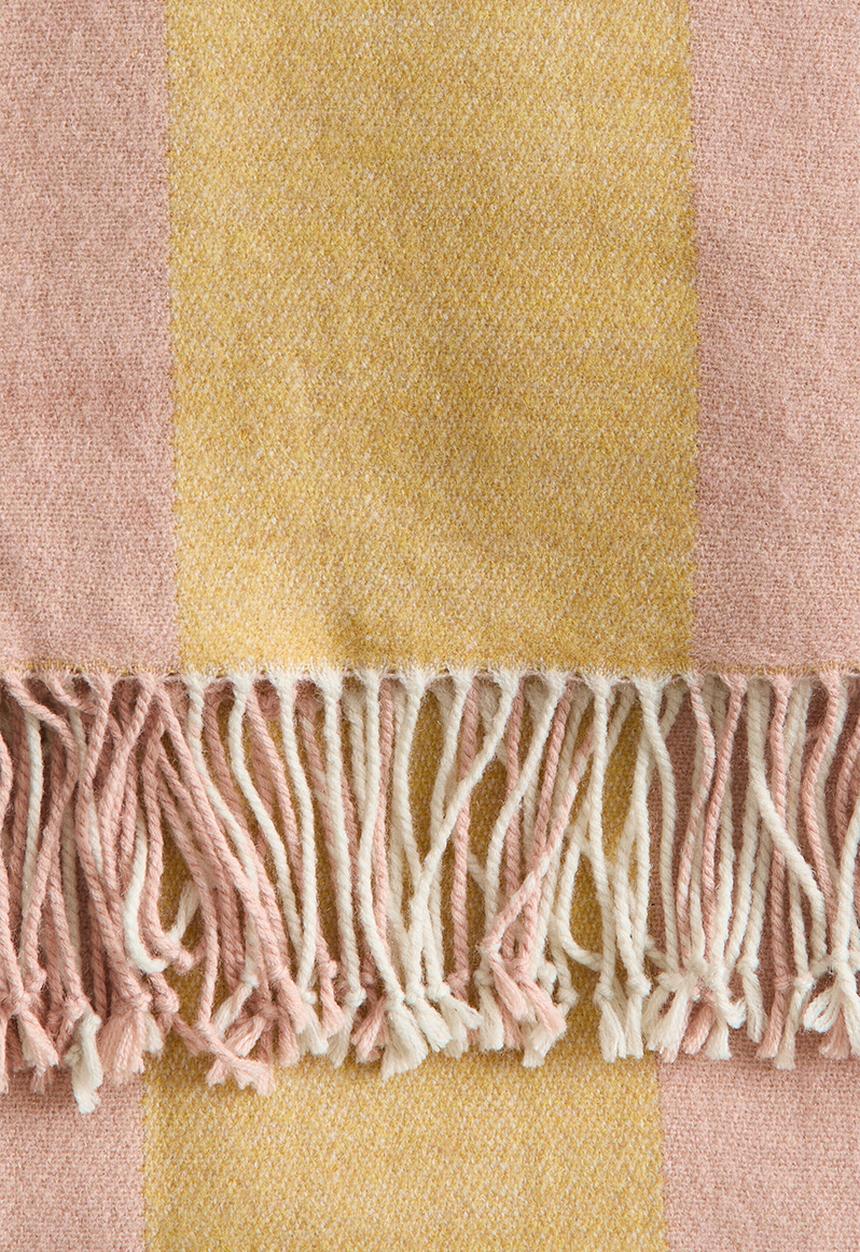 H&M - Jacquard-weave blanket - light pink/checked