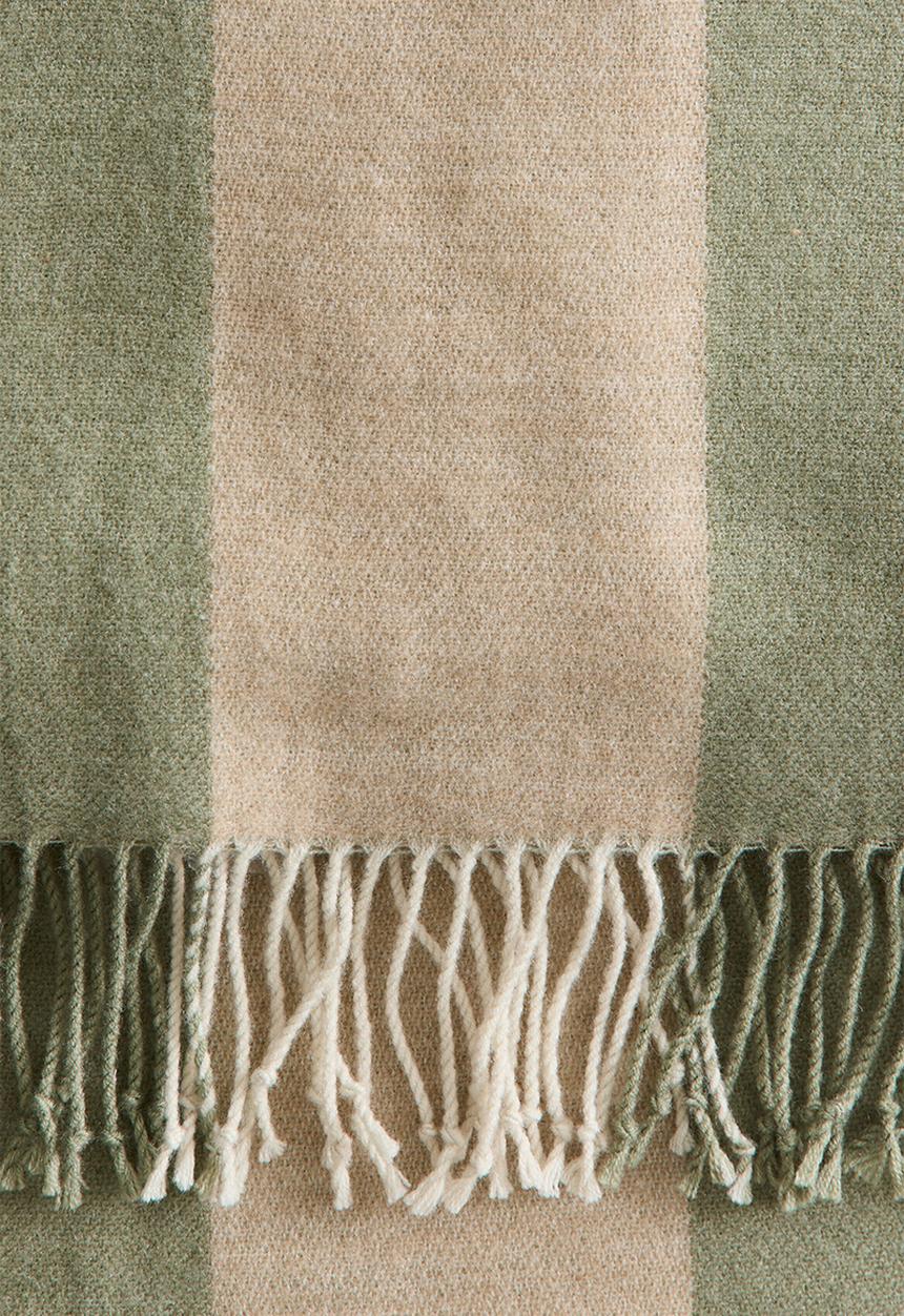 H&M - Jacquard-weave blanket - khaki green/checked
