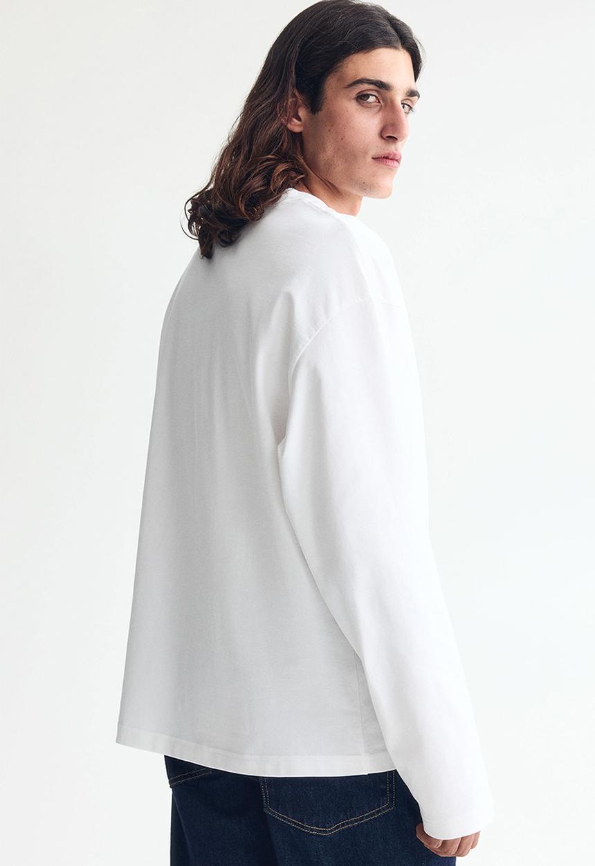 H&M - Oversized fit long-sleeved jersey top - white