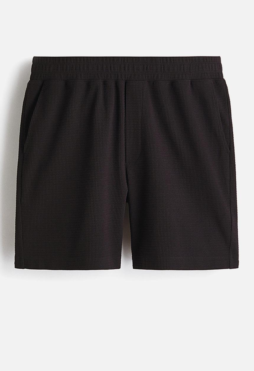 H&M - Textured jersey shorts - black
