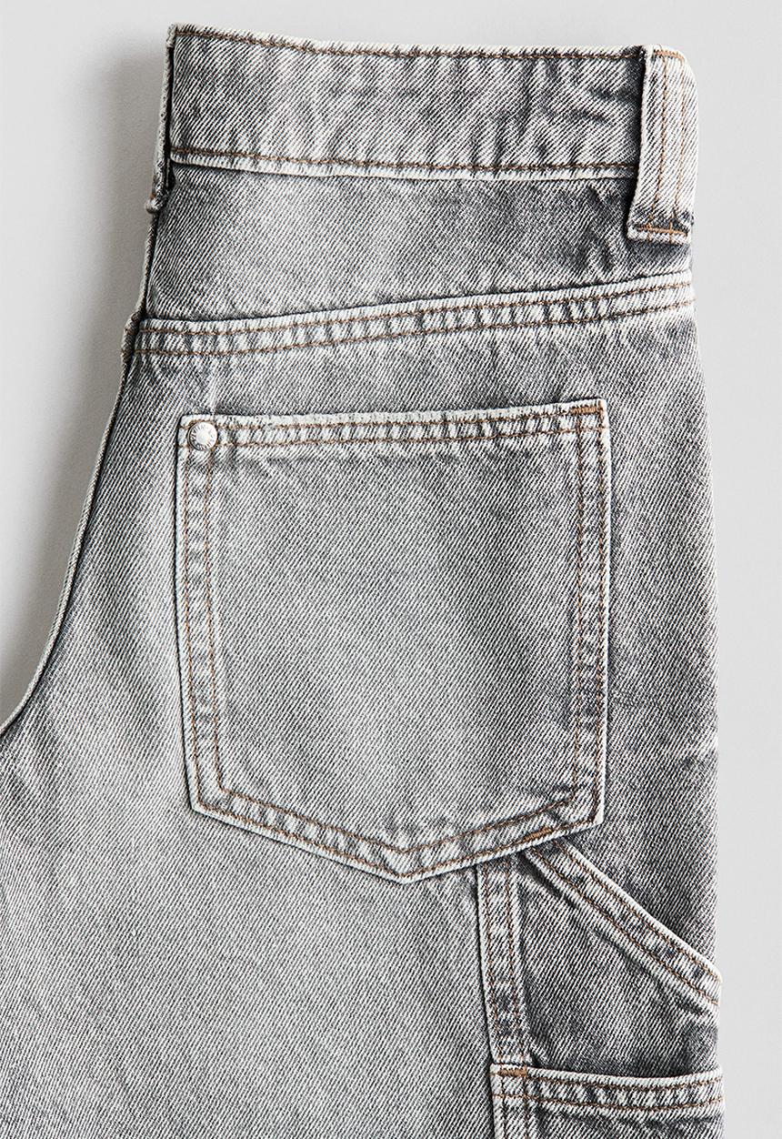 H&M - Carpenter denim shorts - light denim grey
