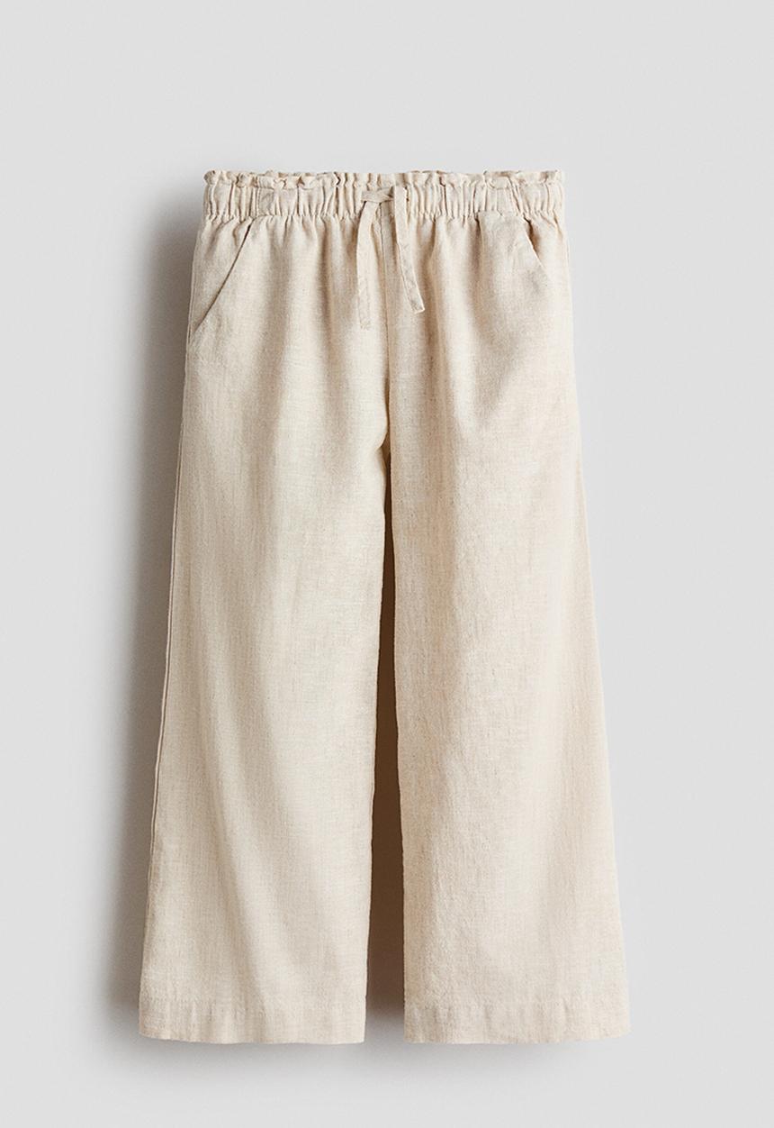 H&M - Linen-blend trousers - beige