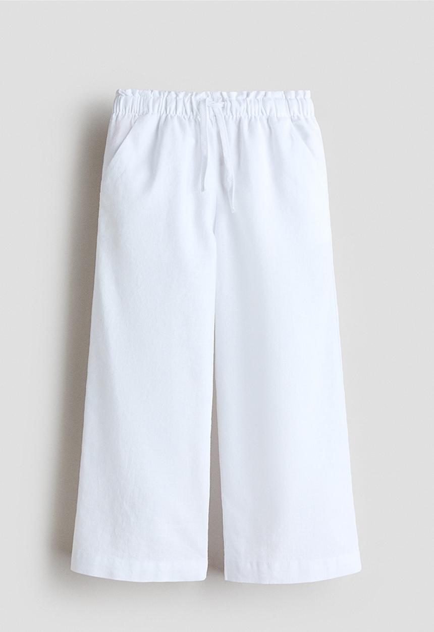 H&M - Linen-blend trousers - white