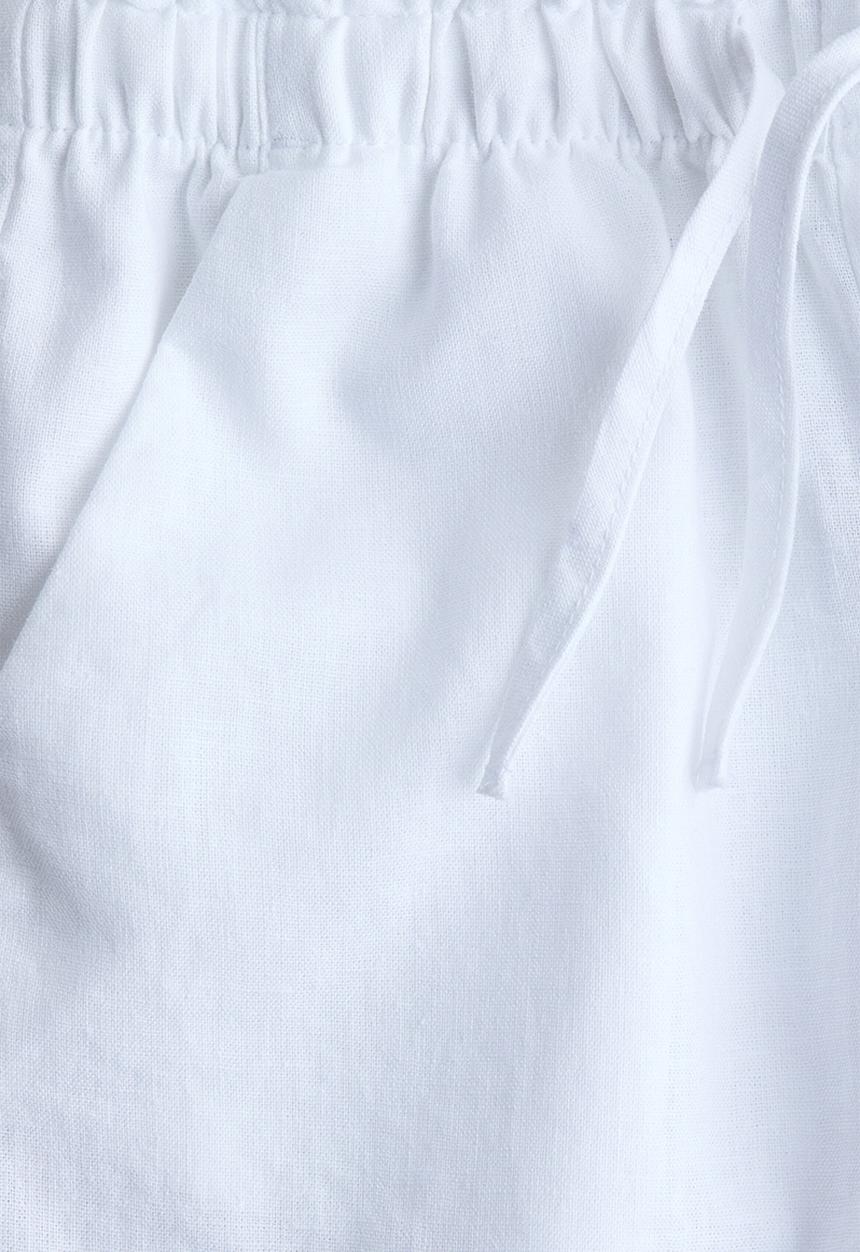 H&M - Linen-blend trousers - white