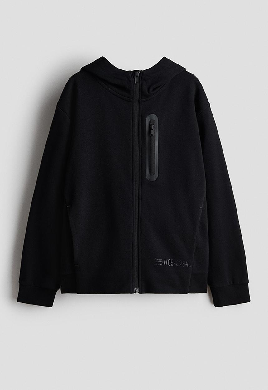 H&M - Zip-through hoodie - black