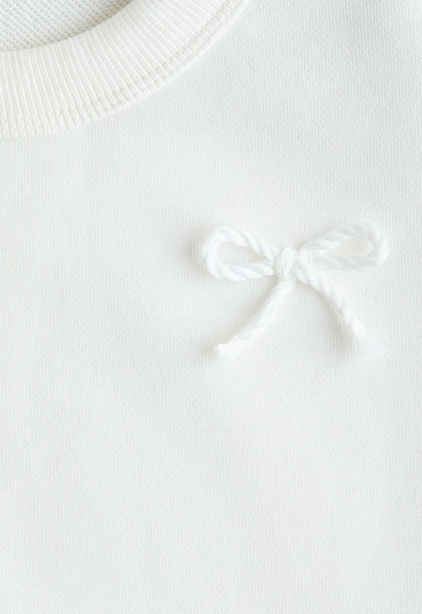 H&M - Motif-detail T-shirt - white/bows