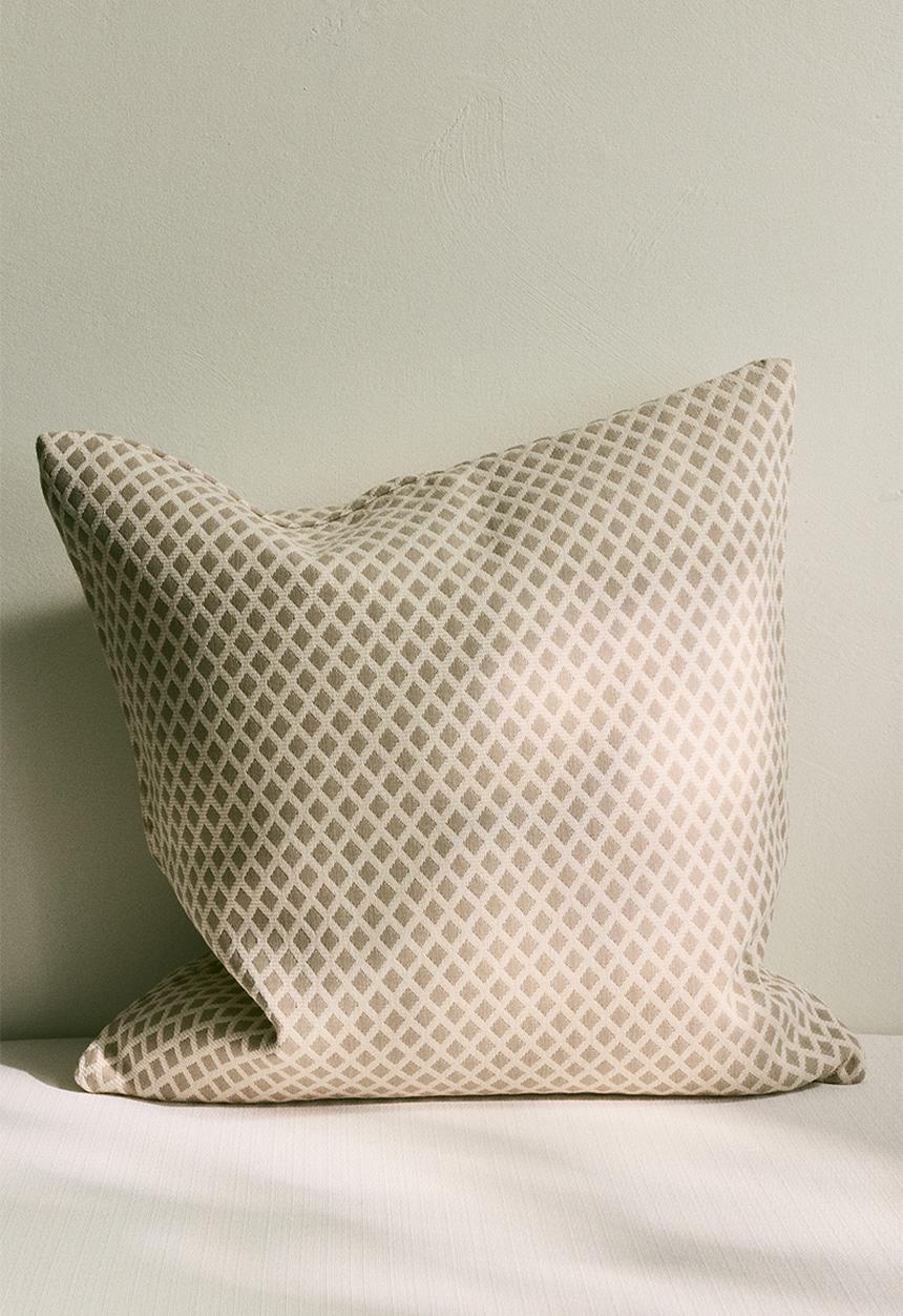 H&M - Outdoor cushion cover - light beige/patterned
