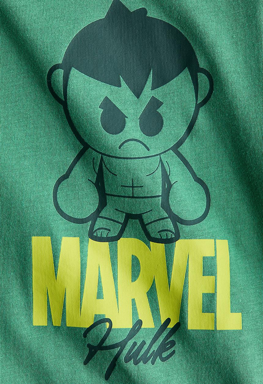H&M - Printed cotton T-shirt - green/the hulk