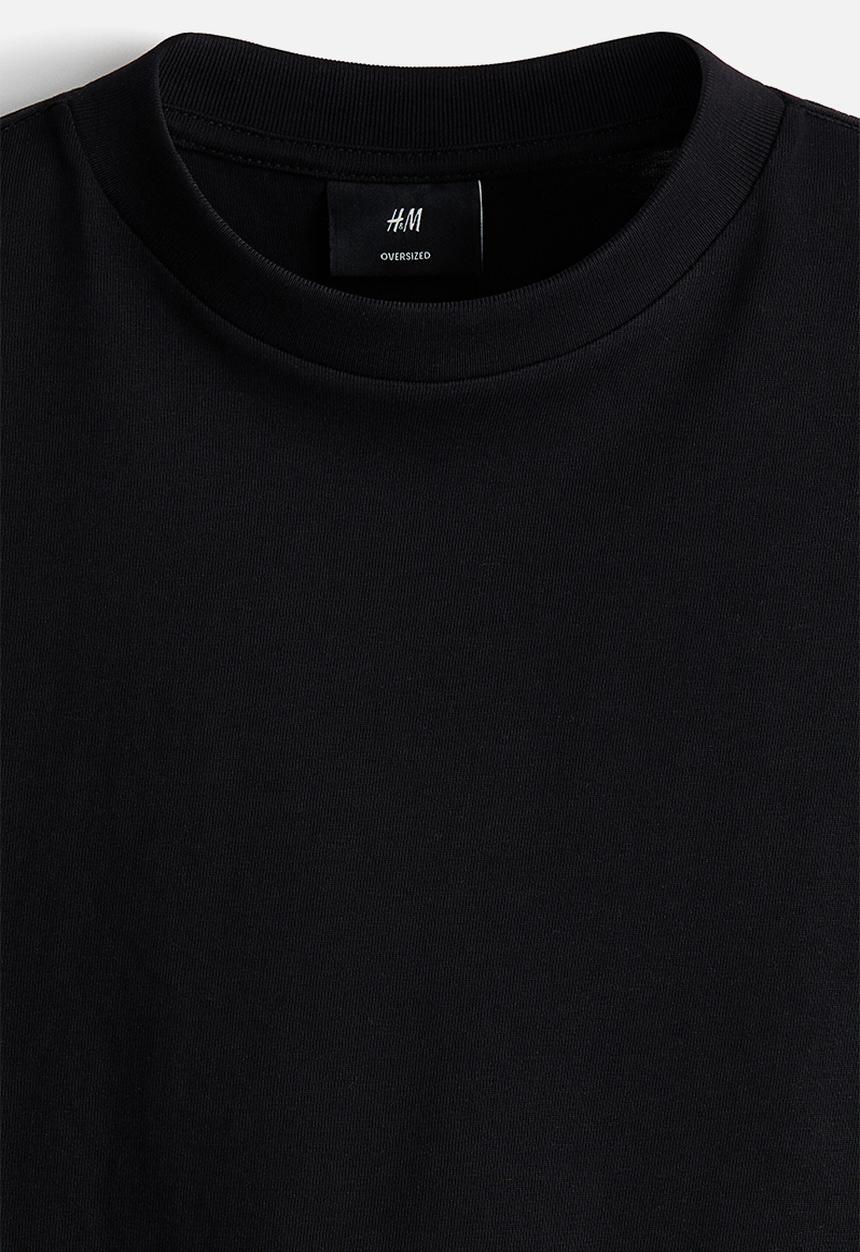 H&M - Oversized fit cotton T-shirt - black