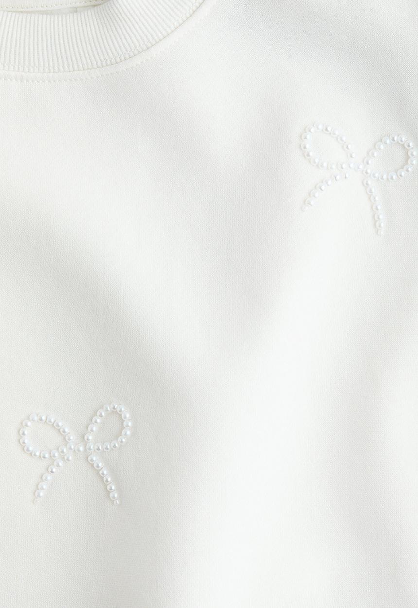 H&M - Motif-detail sweatshirt - white/bows