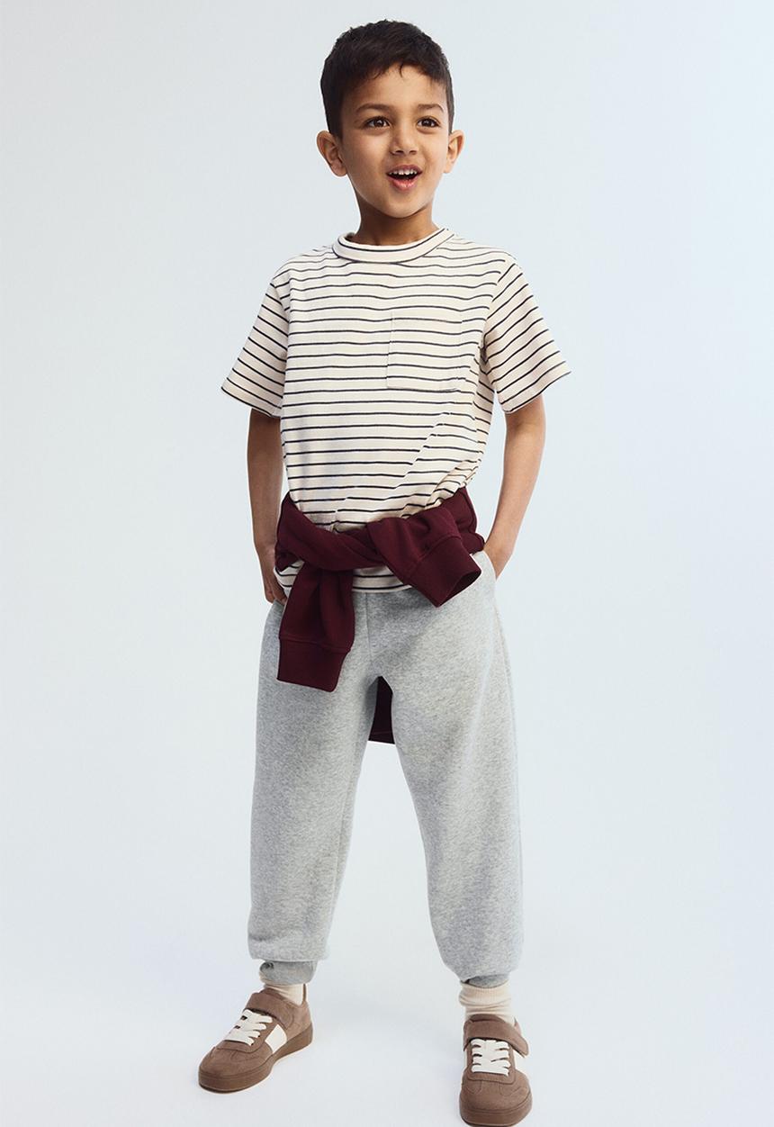 H&M - Brushed-inside joggers - light grey marl