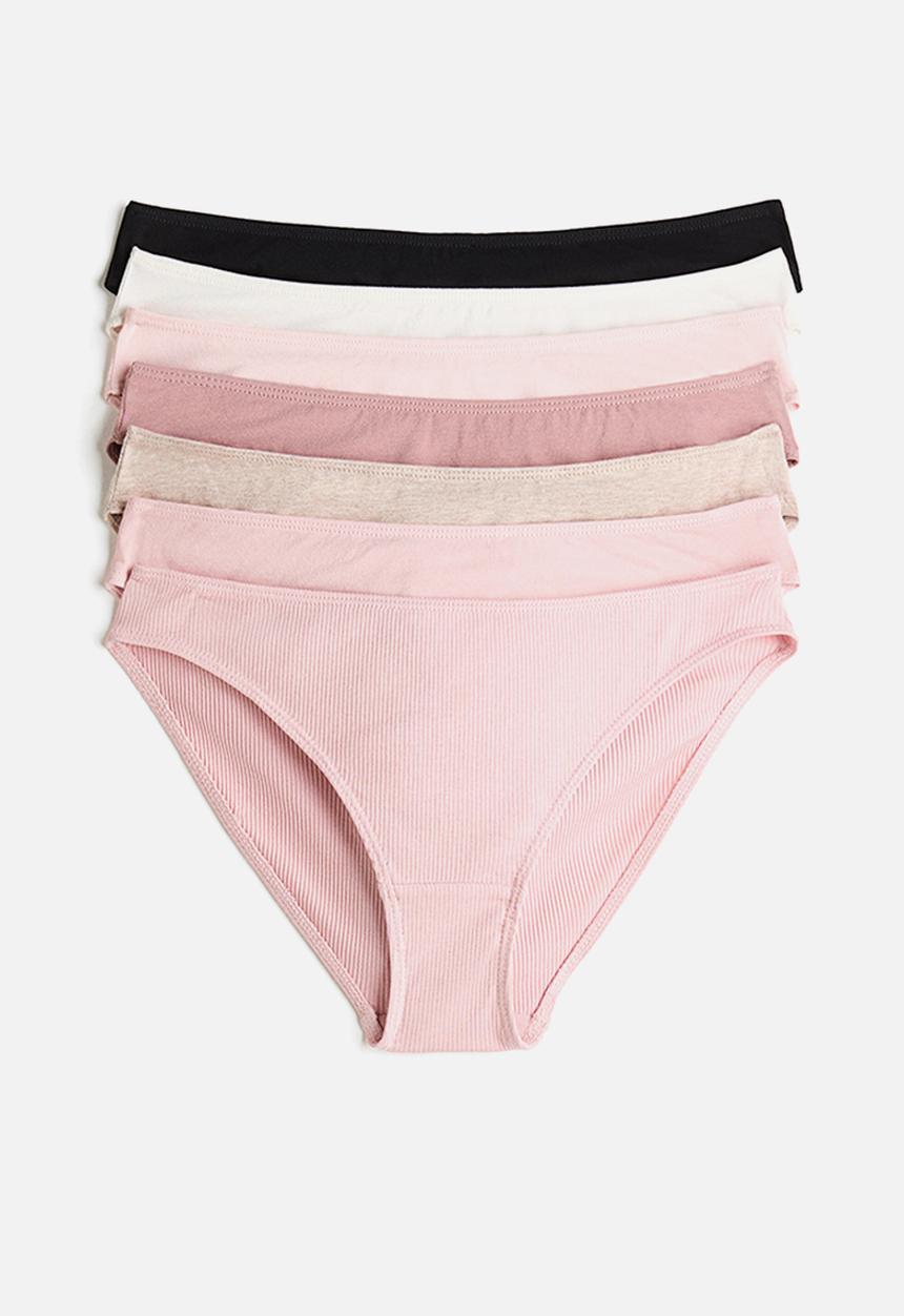 H&M - 7-Pack cotton briefs - light pink/light beige marl