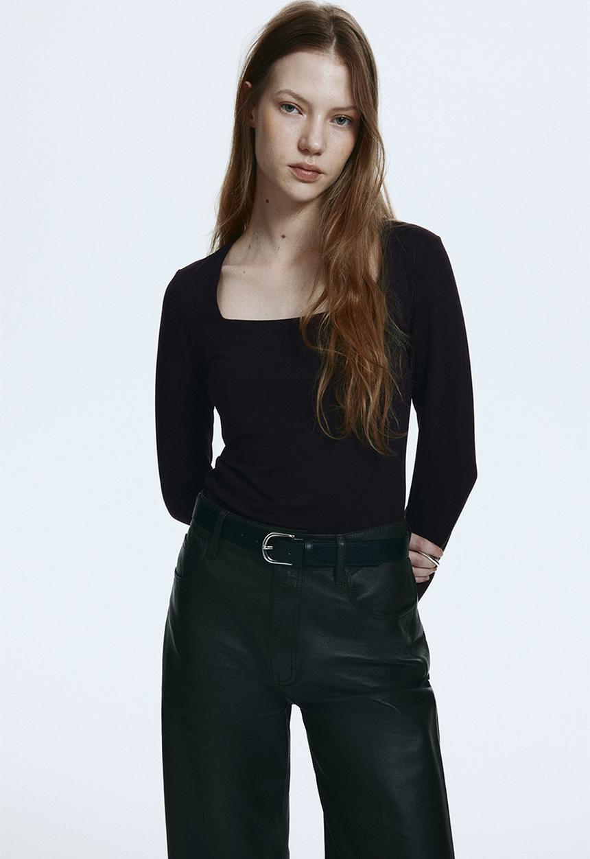 H&M - Long-sleeved jersey top - dark brown
