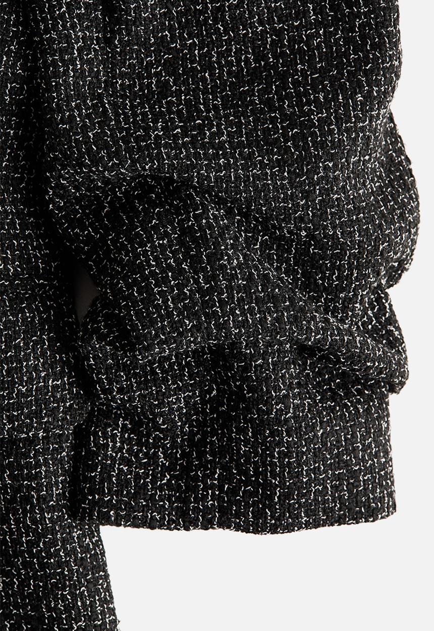 H&M - Gathered-sleeve blazer - black marl
