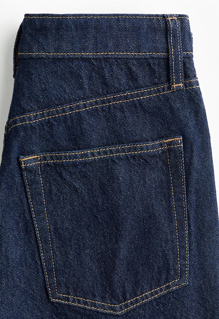 H&M - Wide high waist jeans - navy denim blue