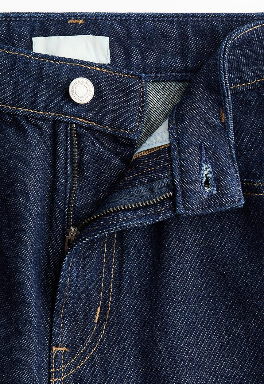 H&M - Wide high waist jeans - navy denim blue